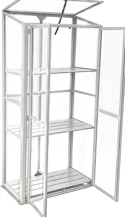 Moreland Minidrivhus poly sølv 77,6x41,5x151,1cm