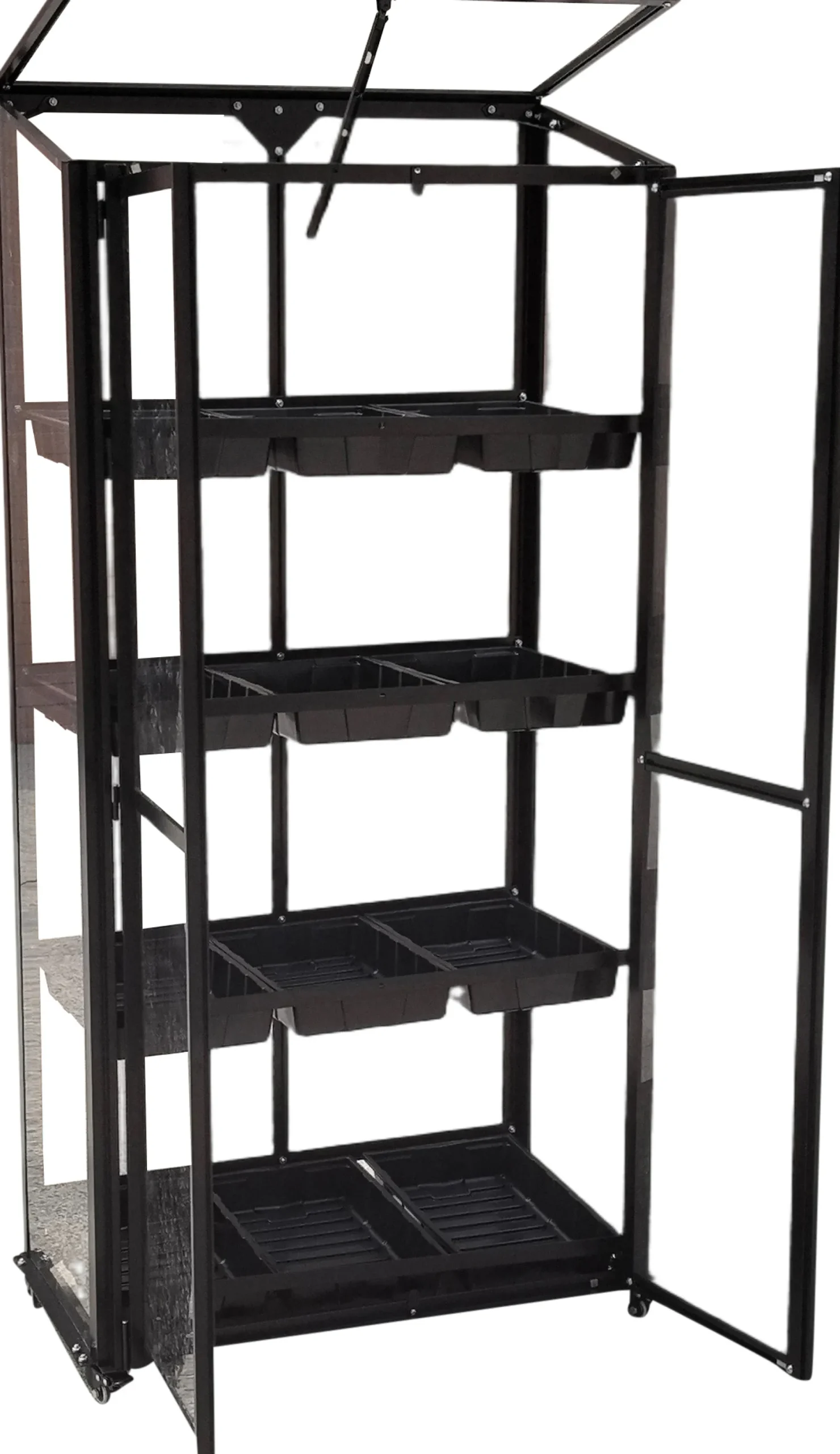 Moreland Minidrivhus poly sort 77,6x41,5x151,1cm