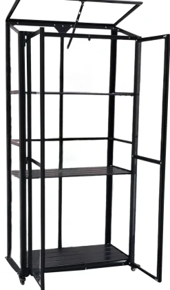 Moreland Minidrivhus poly sort 77,6x41,5x151,1cm