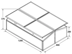 Moreland Minidrivhus sølv 120x80x37cm