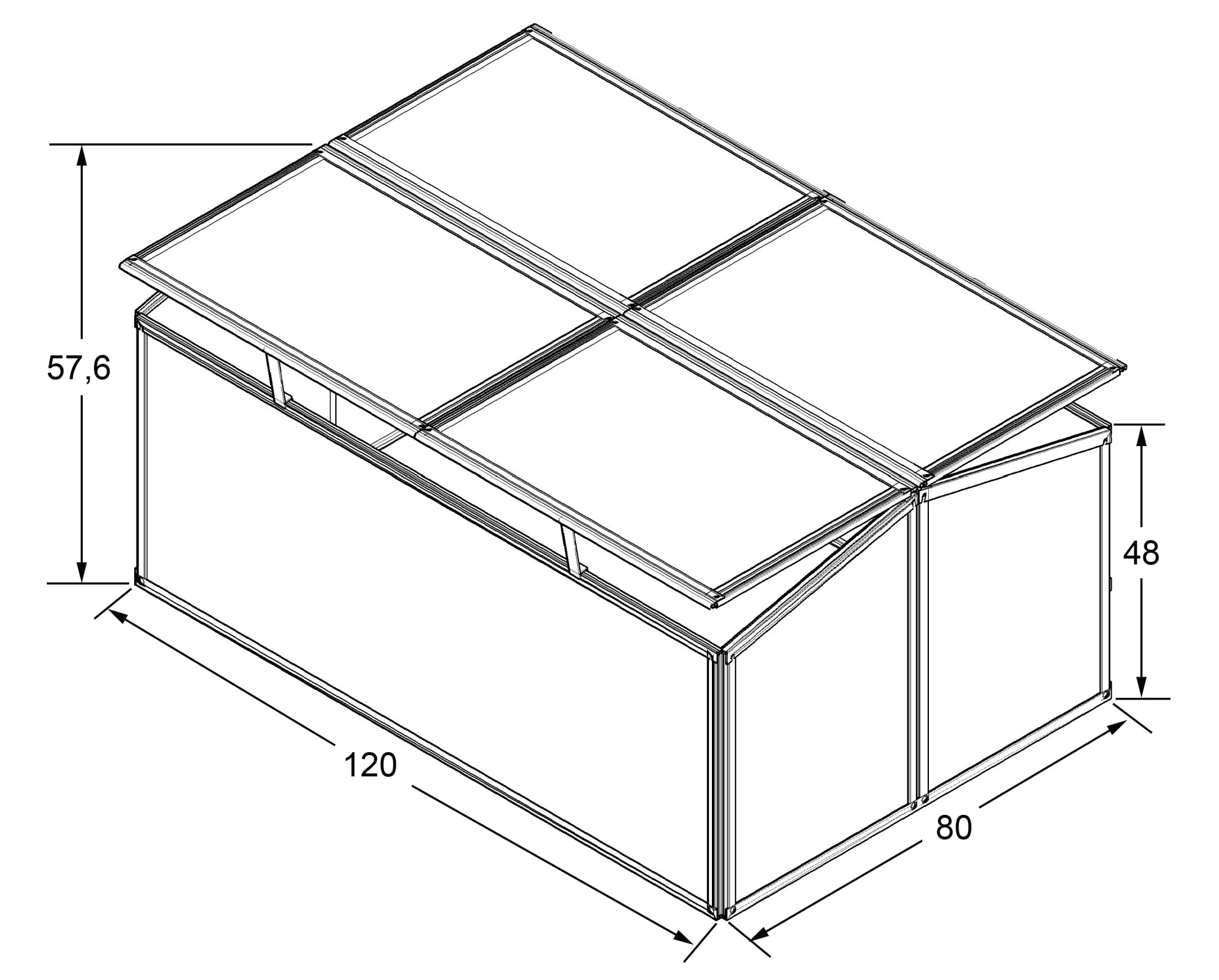 Moreland Minidrivhus sølv 120x80x57cm