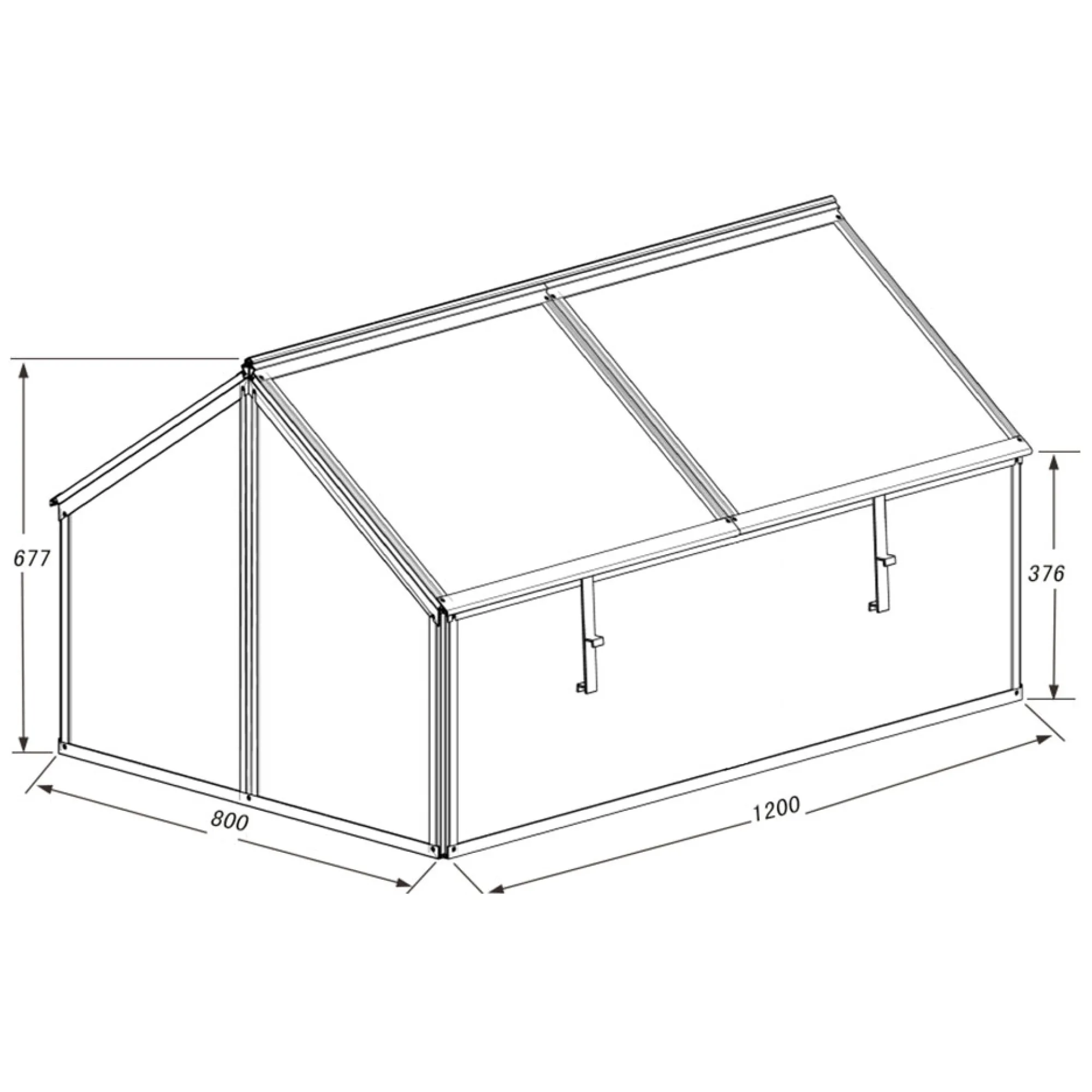 Moreland Minidrivhus sort 120x80x67cm