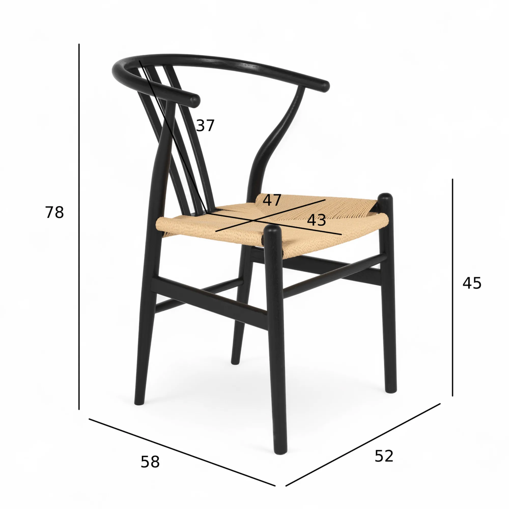 Furnhouse Nicoline sort eg/natur