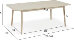 Furnhouse Nyborg 200x100x75cm eg hvidolieret/hvidolieret