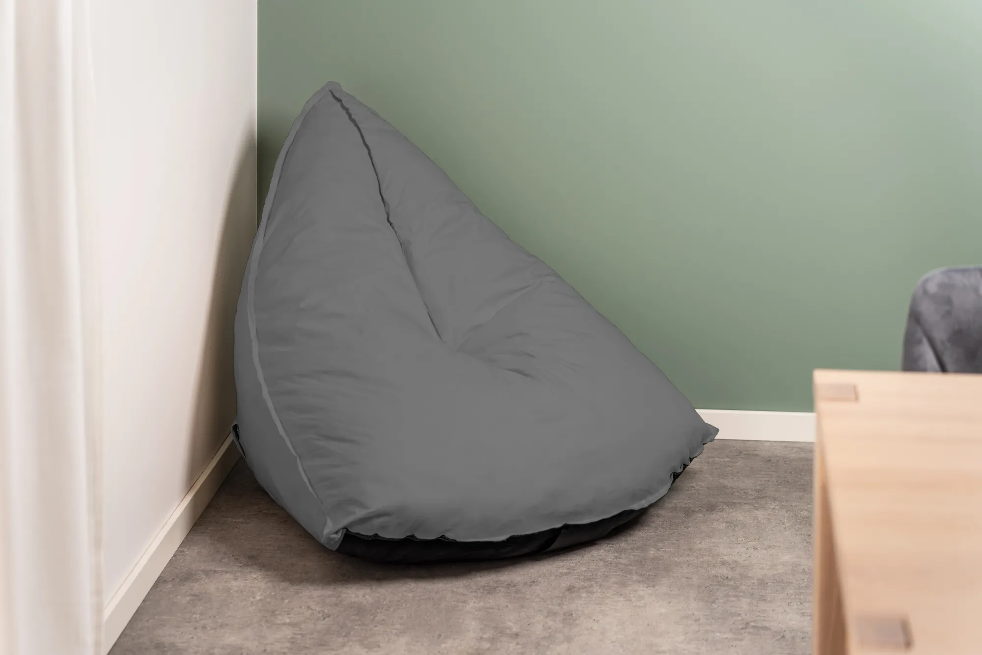 Homeville Oval sækkestol stof grå