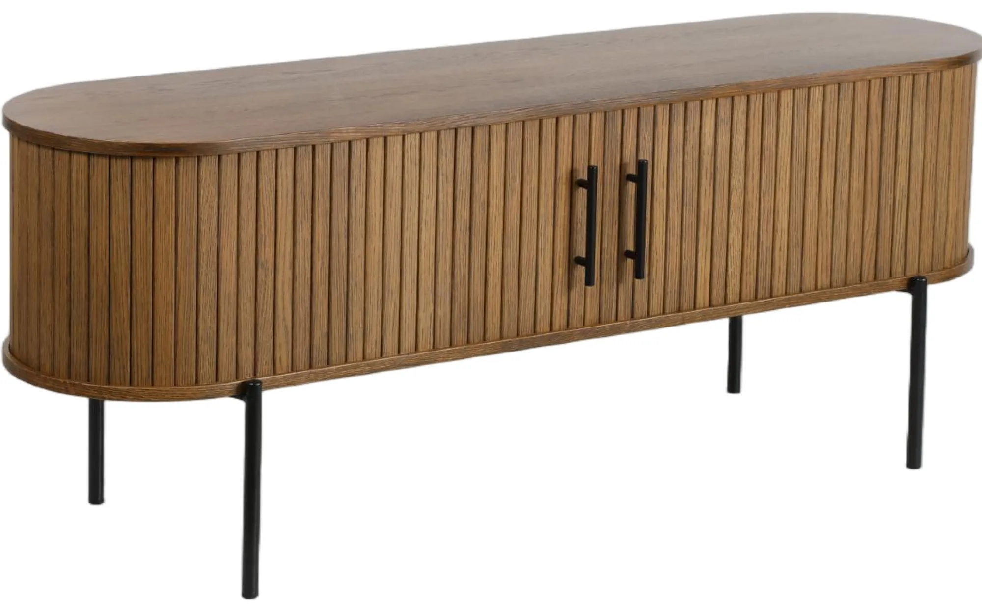 Homeville Palma jalousiskab 138x40x53,5cm eg smoked/sort