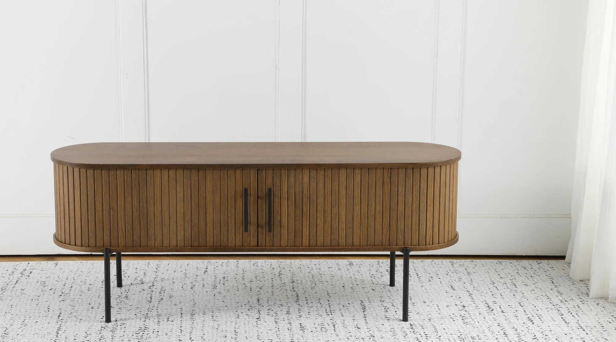Homeville Palma jalousiskab 138x40x53,5cm eg smoked/sort