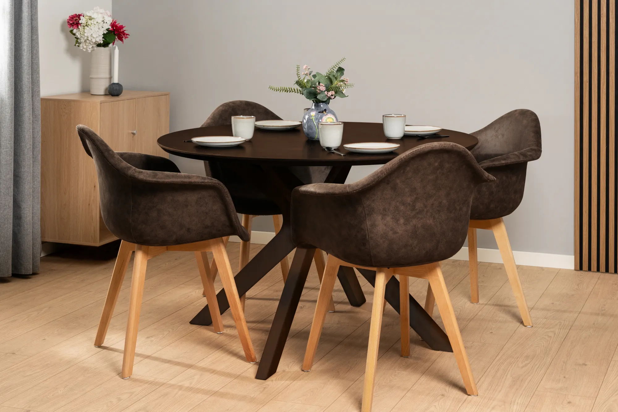 Homeville Palmi 120x120x75cm eg mørkebrun/mørkebrun