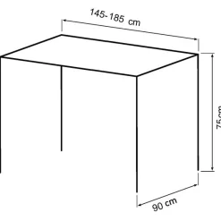 Homeville Pisa 185x90x75cm eg mørkebrun/sort