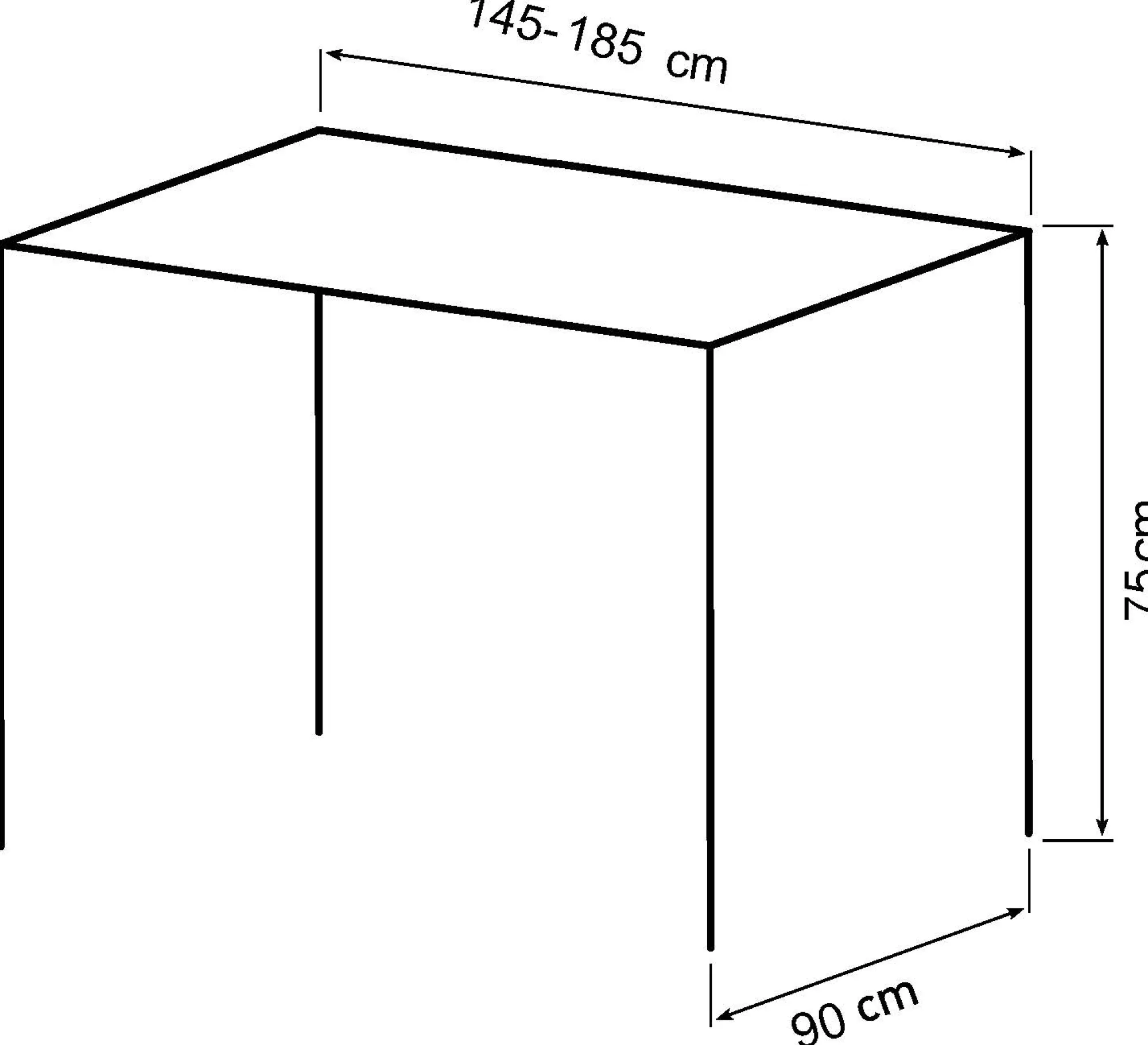 Homeville Pisa 185x90x75cm eg natur/sort