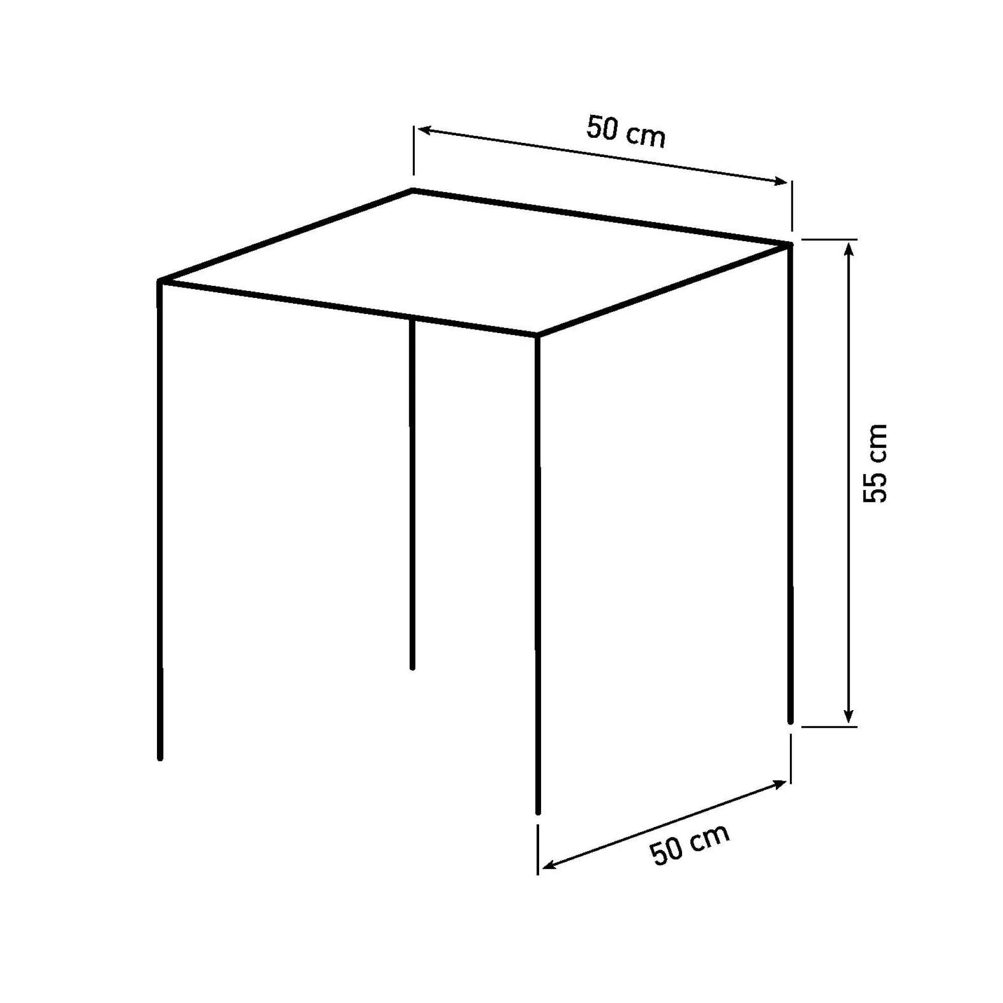 Homeville Pomena 50x50x55cm hvid/sort
