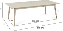 Furnhouse Porto 170x95x75cm eg hvidolieret/hvidolieret