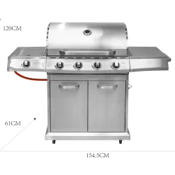 Heatus Premium gasgrill med 4 brændere og sideblus