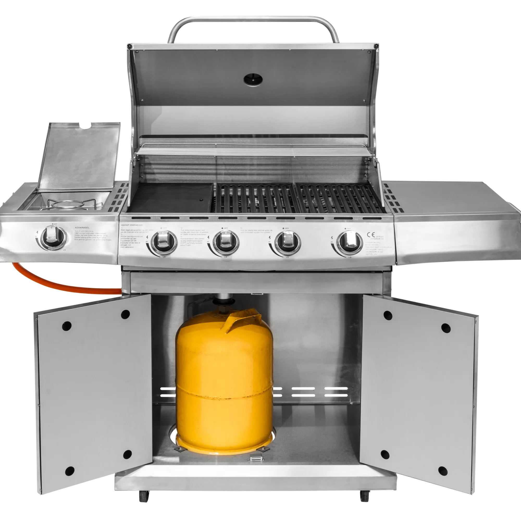 Heatus Premium gasgrill med 4 brændere og sideblus