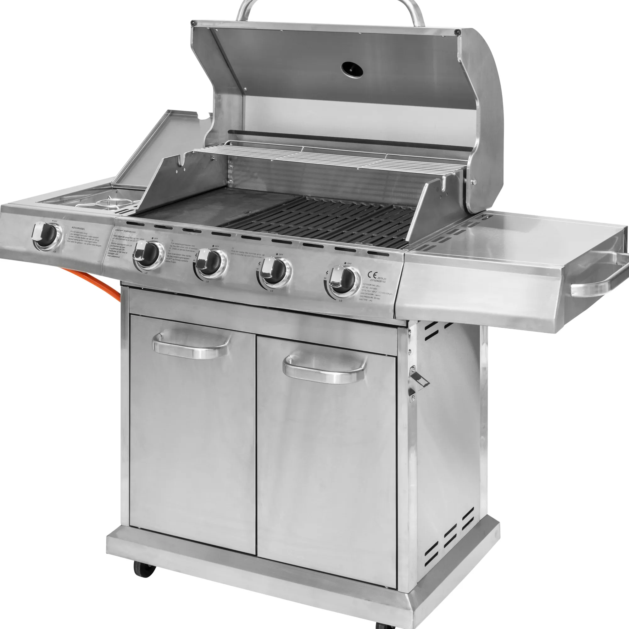 Heatus Premium gasgrill med 4 brændere og sideblus