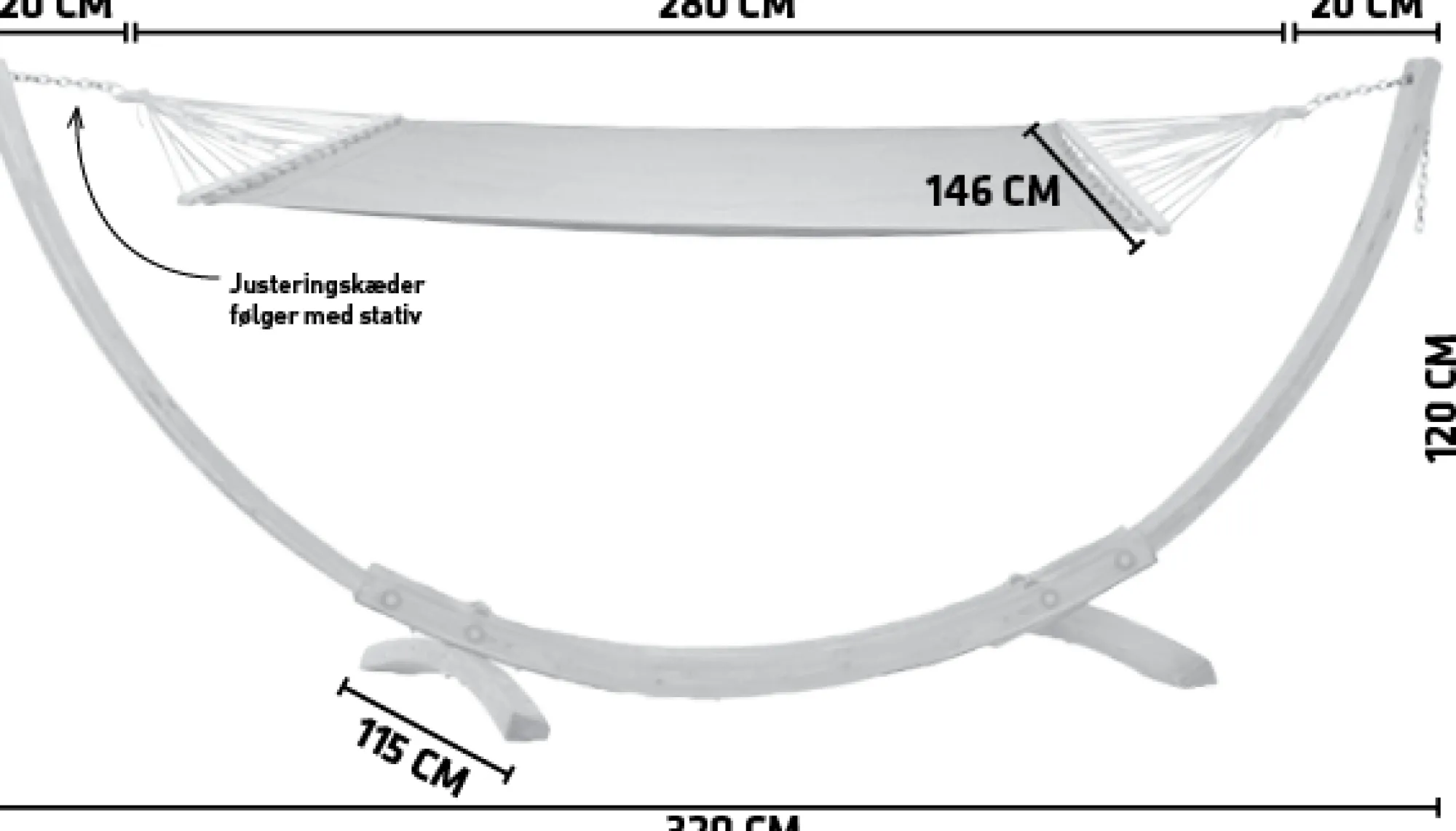 Moreland Premium hængekøjestativ 3,2m