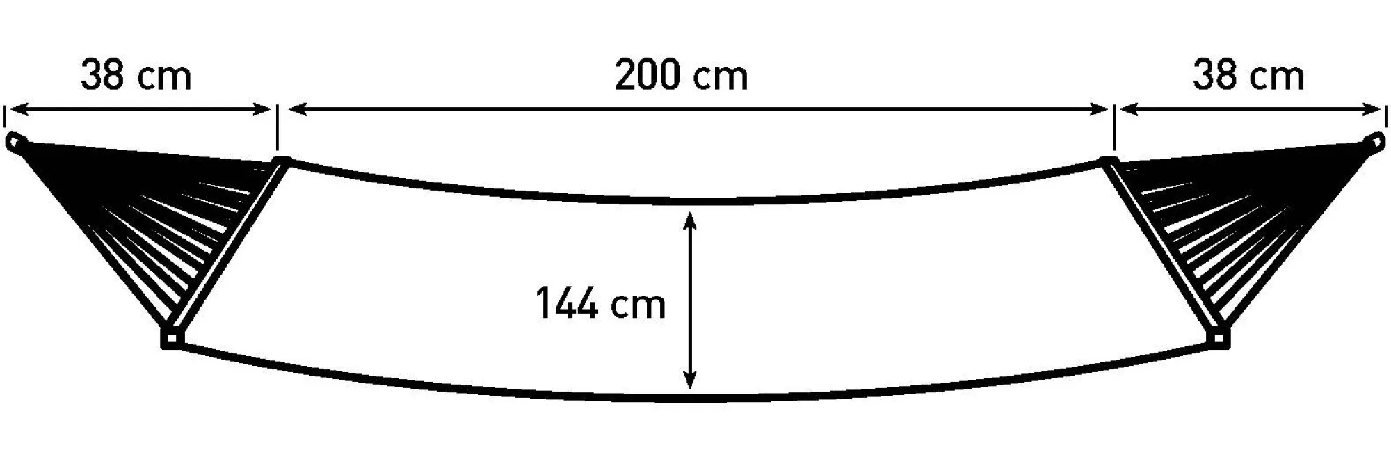 Moreland Premium hængekøje 200x150cm sort
