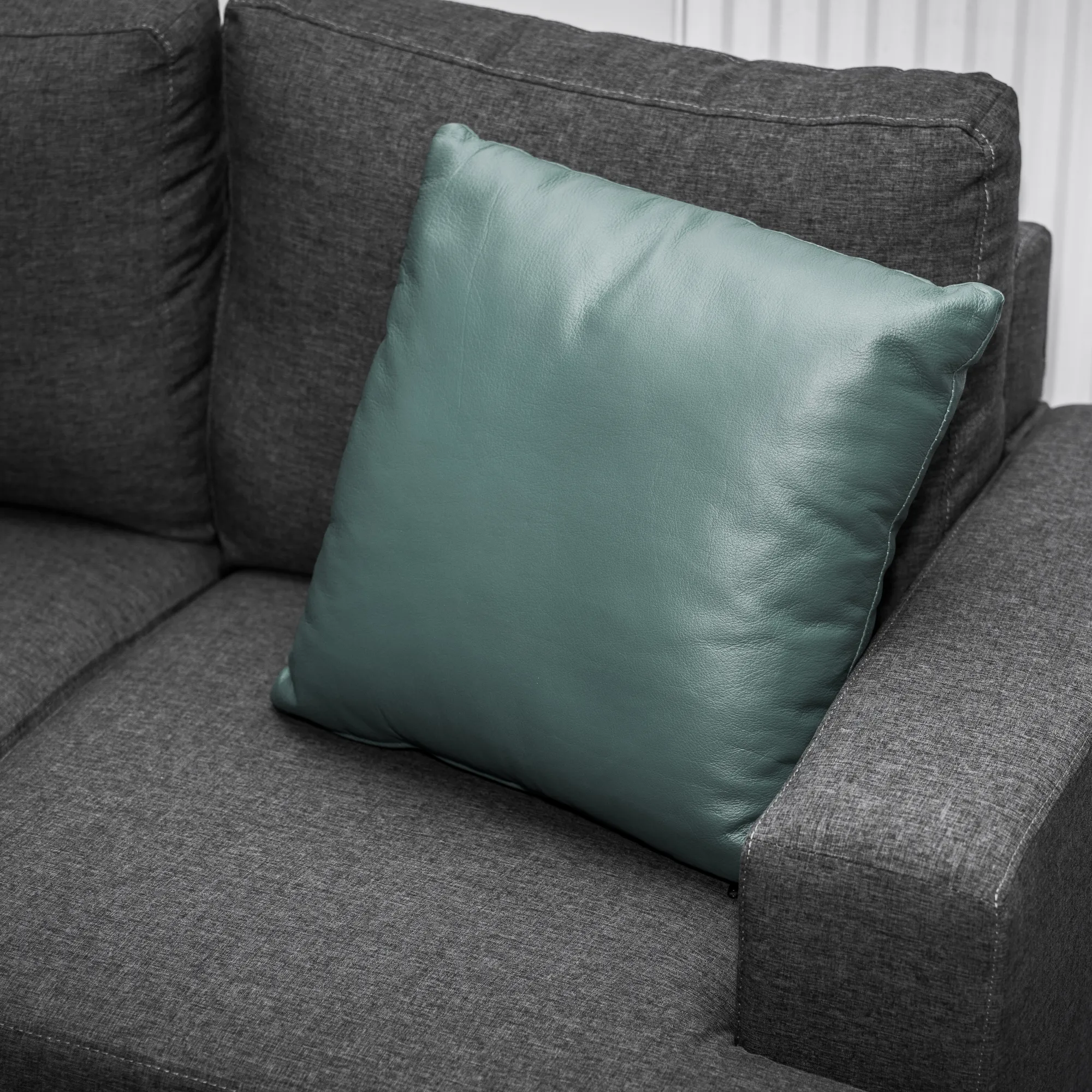 Homeville Pude læder mintgrøn 38x38cm