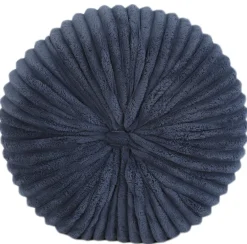 Homeville Pude rund imiteret pels blå