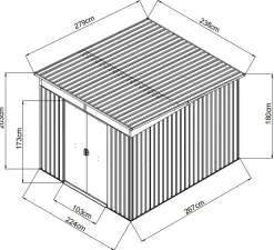 Workmann Redskabsskur stål antracit 6.6m2