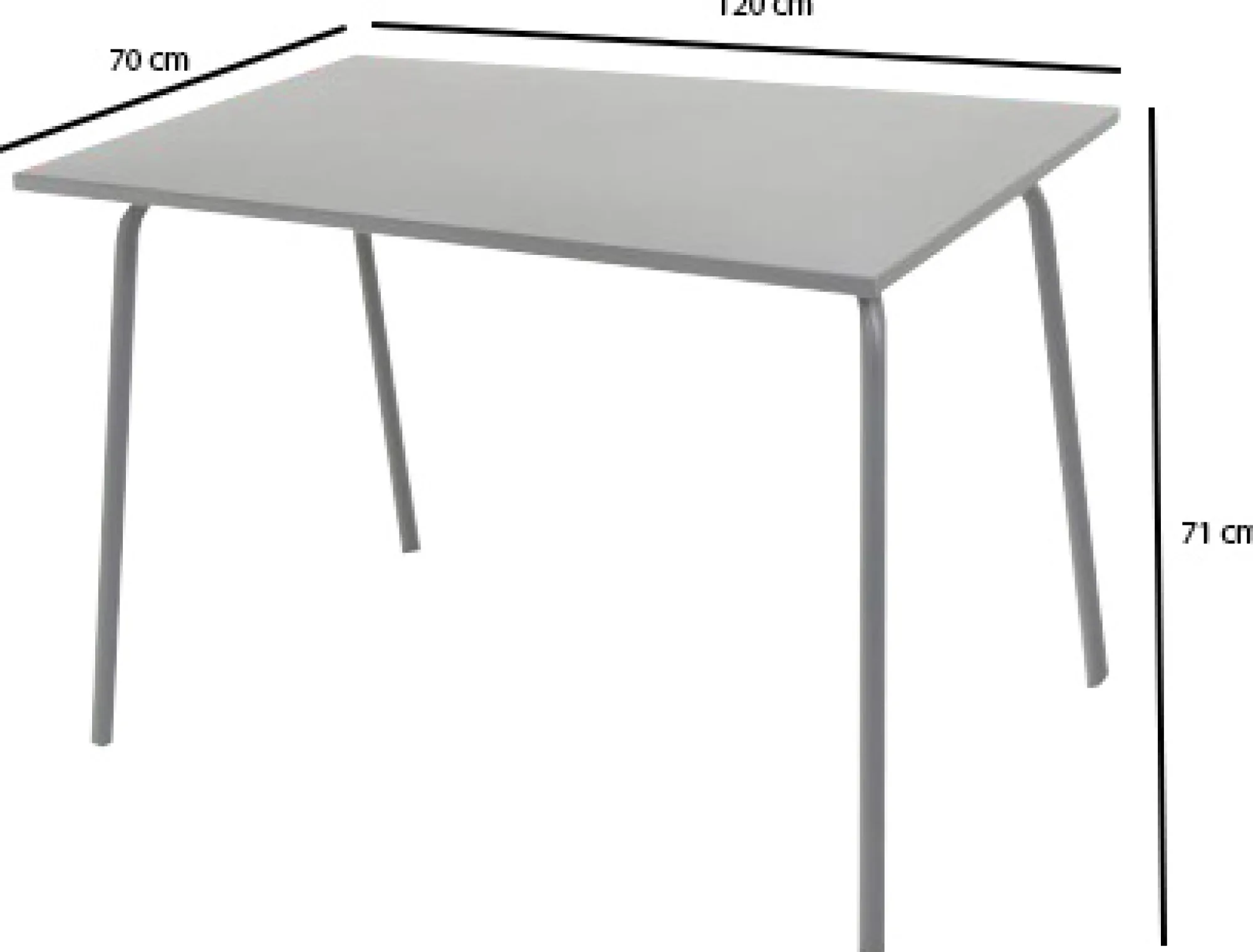 Homeville Rektangulært bord metal mørkegrå 120x70x71cm