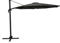 Moreland Roma parasol 360-rotation LED mørkegrå 3m