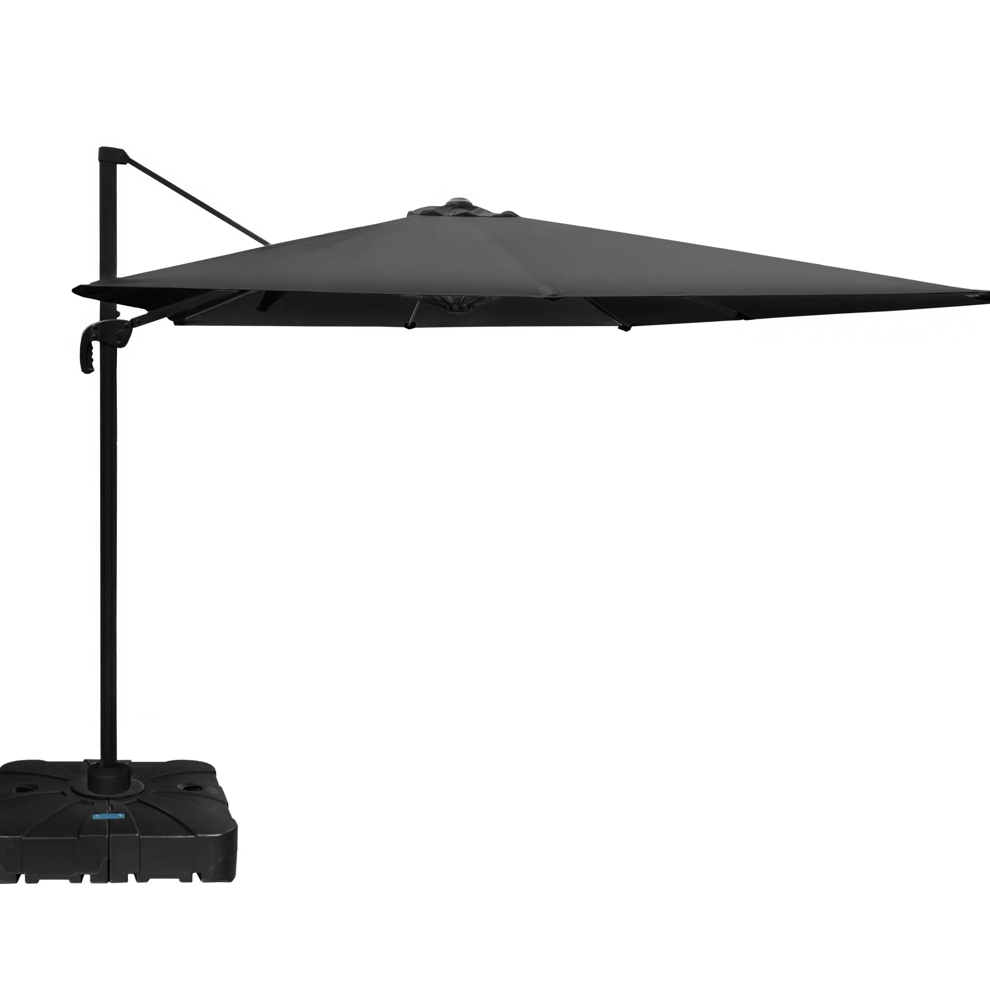 Moreland Roma parasol 360rotation mørkegrå med Parasolfod 100L