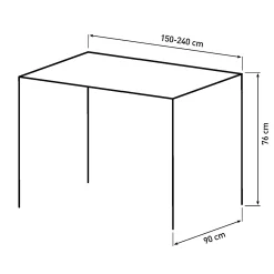Homeville San Marino sildeben med stjernestel 240x90x76 natur/sort