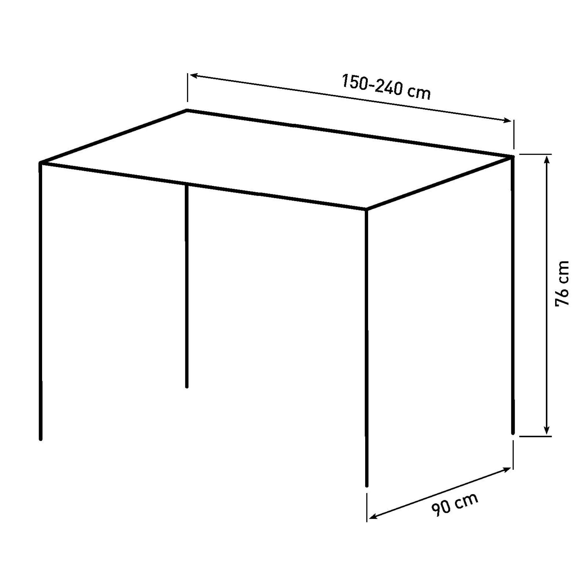 Homeville San Marino sildeben 240x90x76cm natur/sort