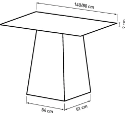 Homeville Sanremo 80/140x140x75cm eg/smoked