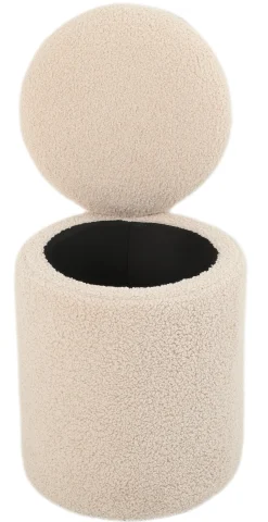 Homeville Sarda med opbevaring teddystof beige