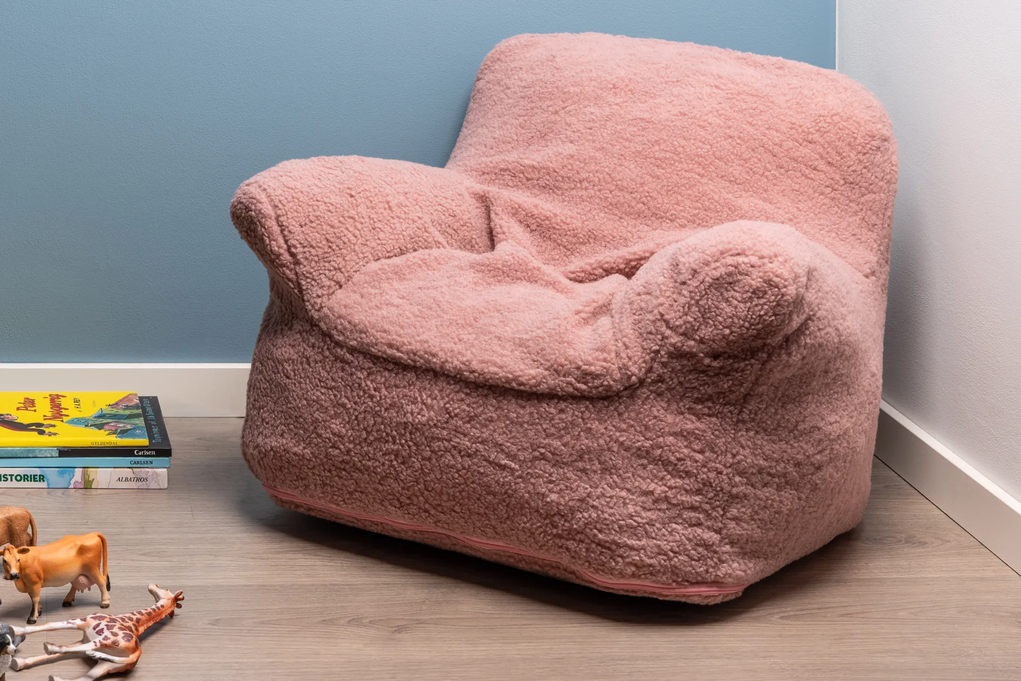Homeville Sækkestol teddy rosa