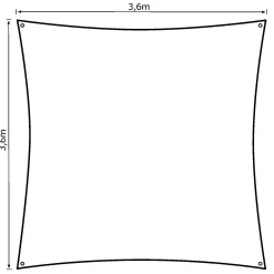 Moreland Solsejl antracitgrå PRO 3,6x3,6m