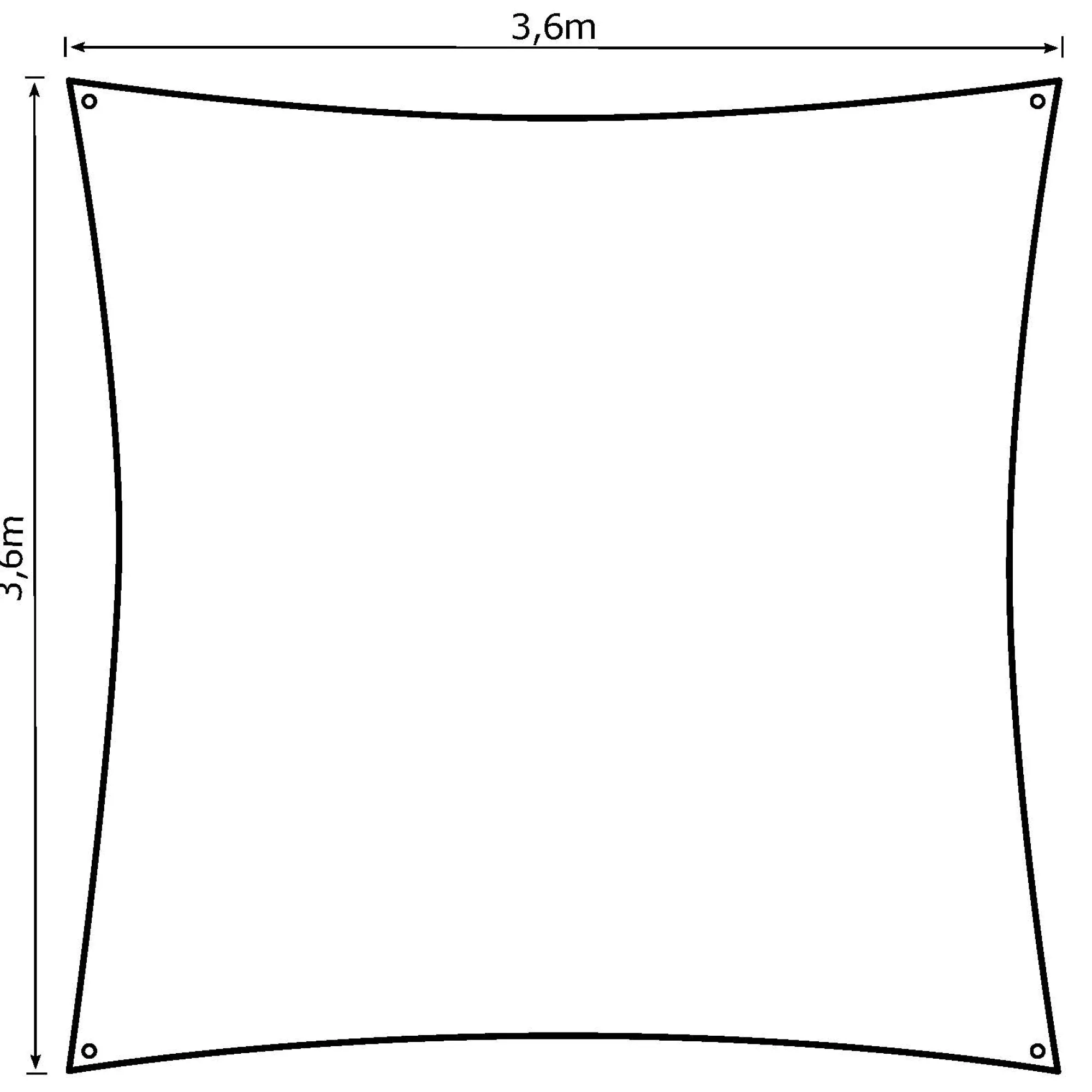 Moreland Solsejl creme PRO 3,6x3,6m