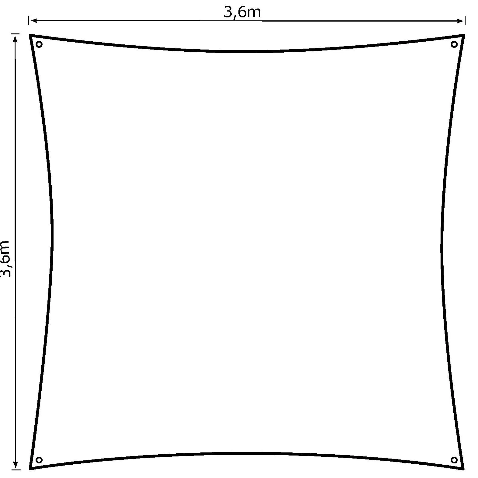 Moreland Solsejl grå LUX 3,6x3,6m