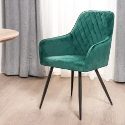 Homeville Spisebordssæt Jesi natur/Hanne velour mørkegrøn