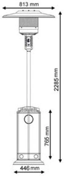 Heatus Terrassevarmer classic 227cm rustfrit stål