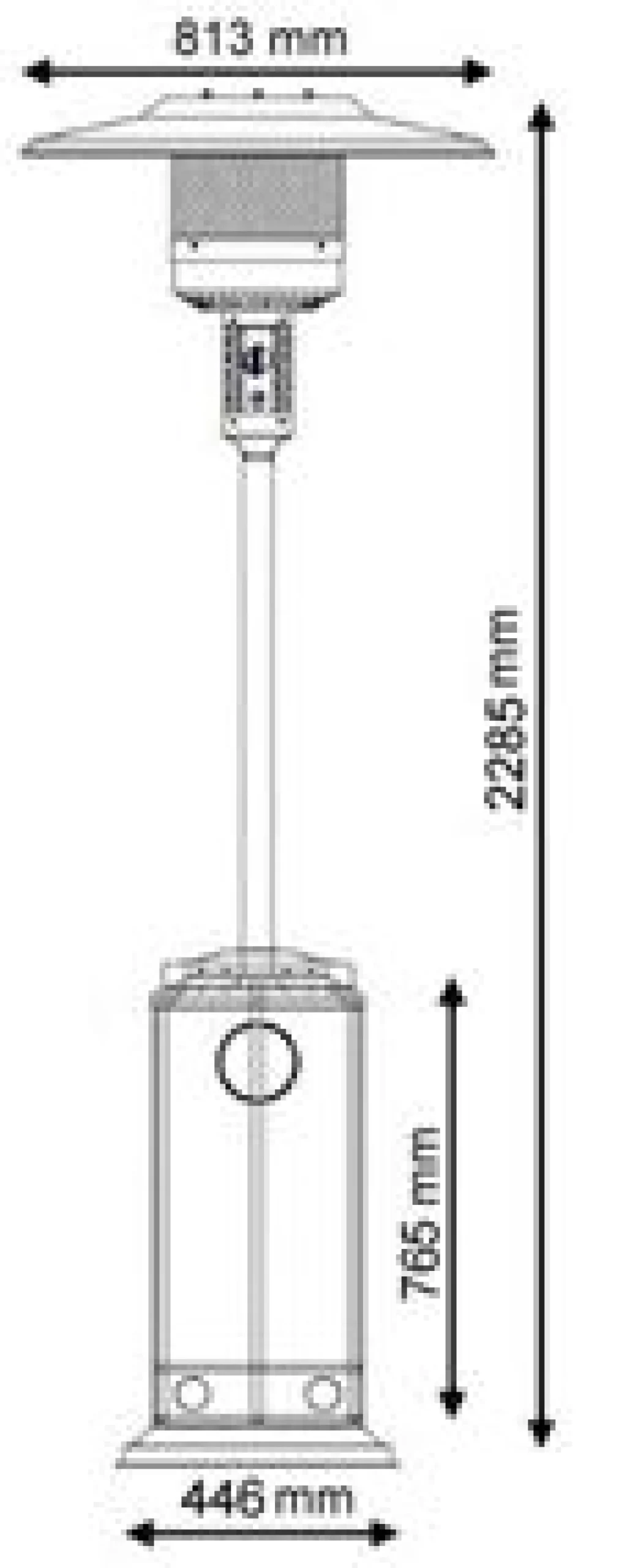 Heatus Terrassevarmer classic 227cm rustfrit stål