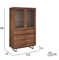 Furnhouse Tokyo Gulvvitrine valnød