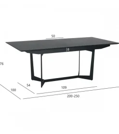 Furnhouse Tokyo 250x100x76cm eg sort/sort