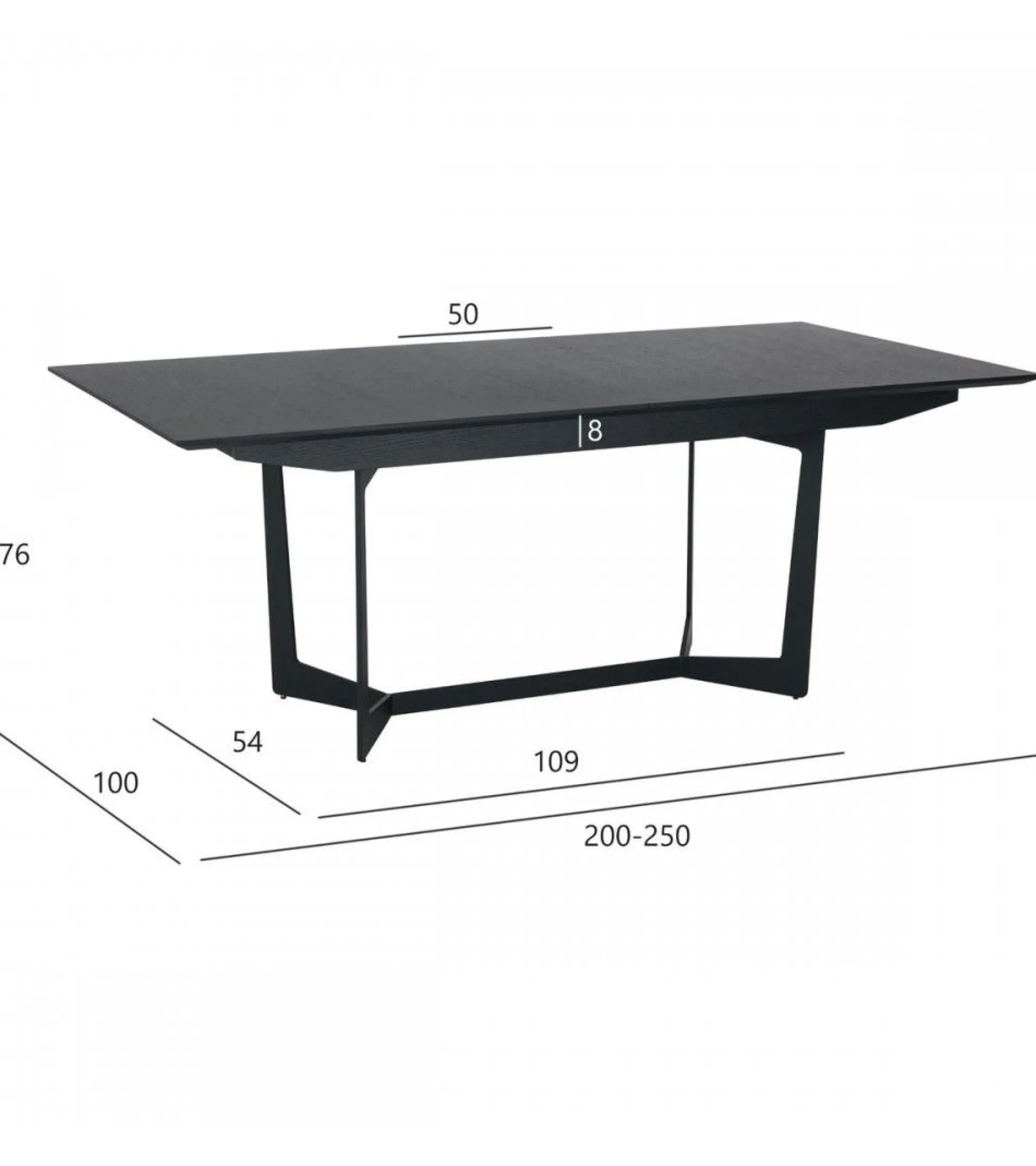 Furnhouse Tokyo 250x100x76cm eg sort/sort