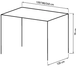 Homeville Torino 240x120x75cm eg mørkebrun/mørkebrun