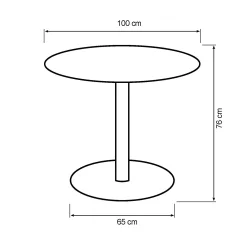 Homeville Verona 100x100x76cm hvid/hvid