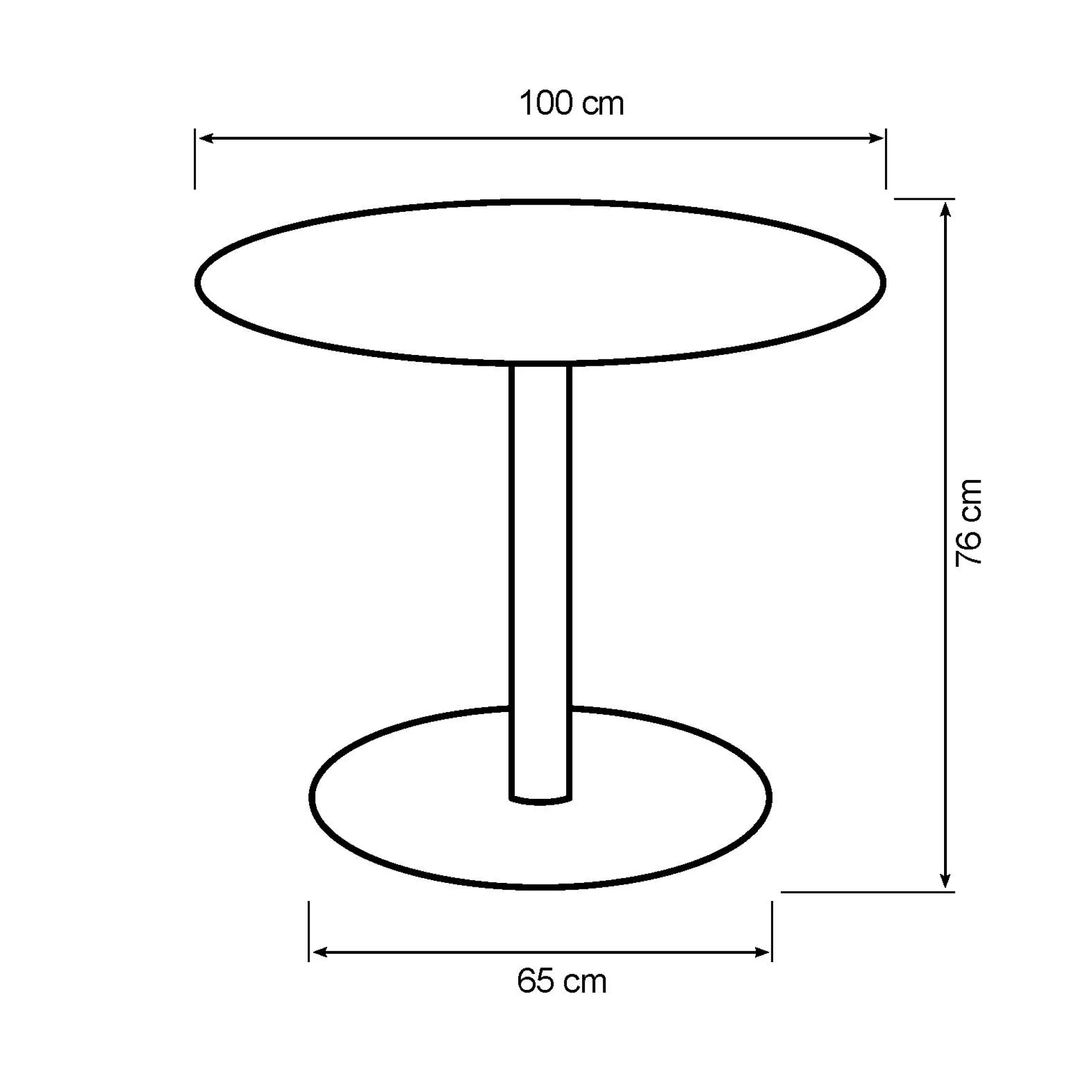Homeville Verona 100x100x76cm hvid/hvid