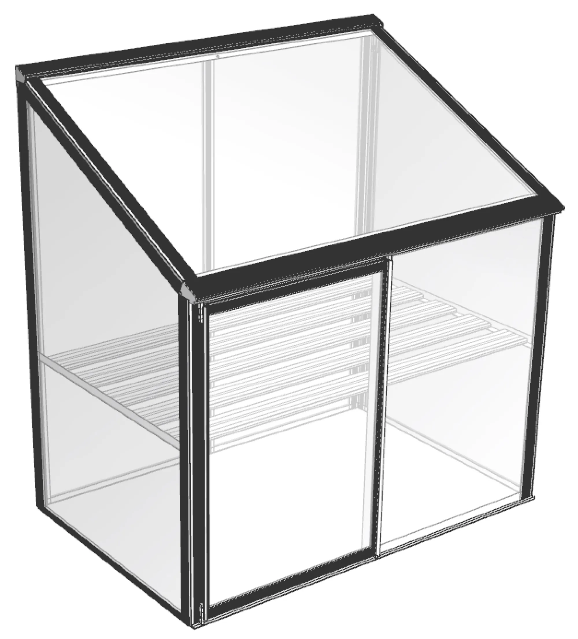 Moreland Vægdrivhus poly sort 65x100x107cm