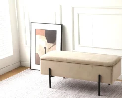 Homeville Vibe med opbevaring velour beige/sort